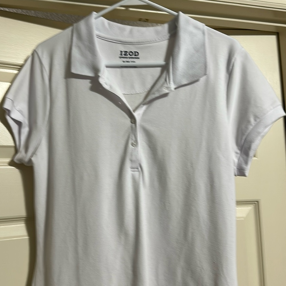 IZOD white school approved shirts.